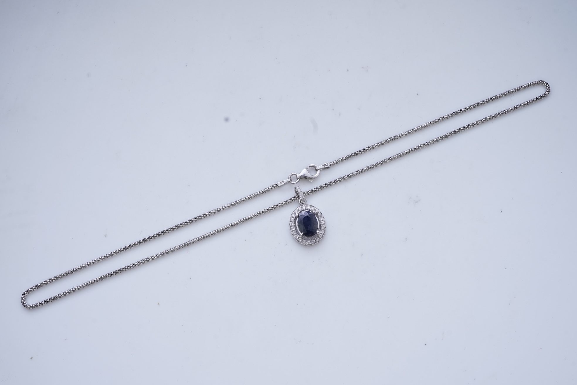 A sapphire and diamond demi-parure